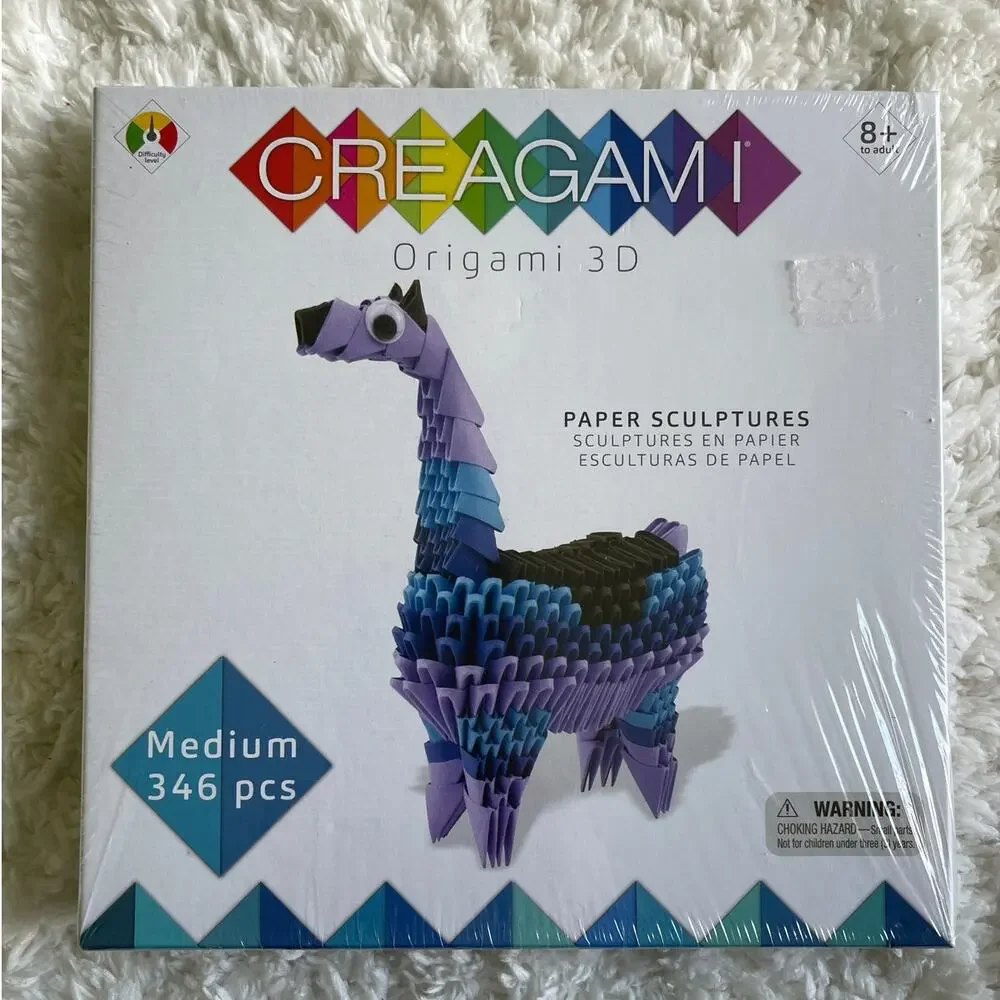 Creagami Origami 3D Paper Sculpture Craft Kit Llama 346 Pcs Brand New in Box